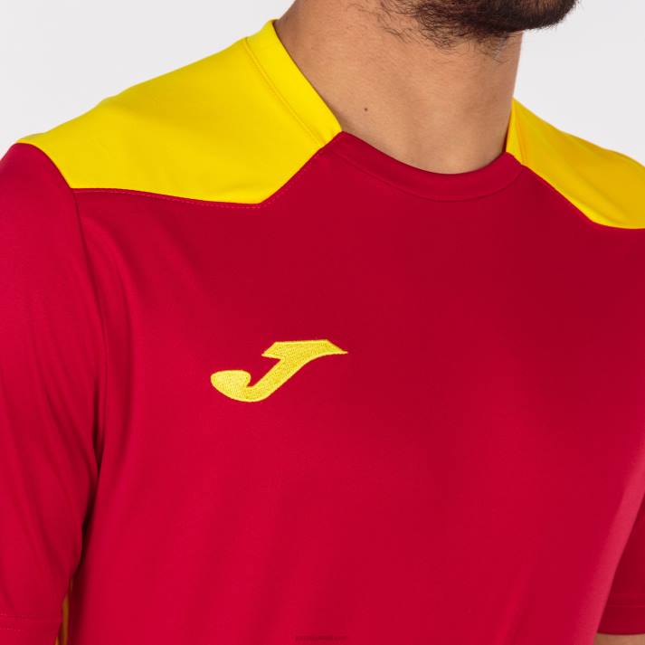 Joma 82P4R3259 احمر اصفر بطولة قميص قصير الأكمام سادسا رجال