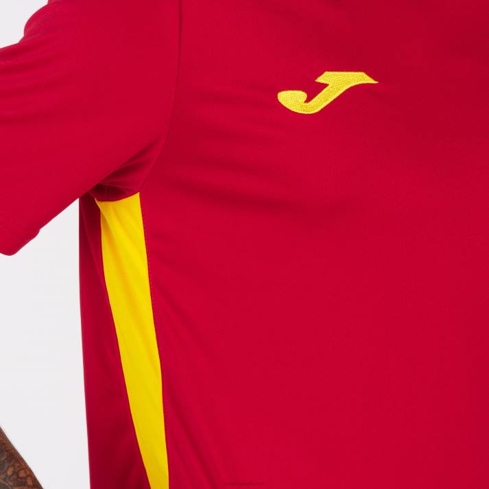 Joma 82P4R3259 احمر اصفر بطولة قميص قصير الأكمام سادسا رجال