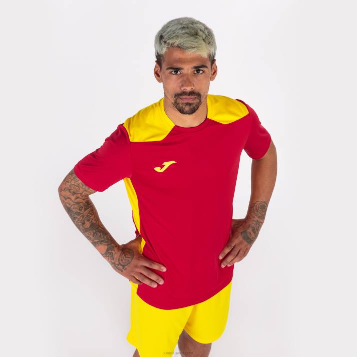 Joma 82P4R3259 احمر اصفر بطولة قميص قصير الأكمام سادسا رجال