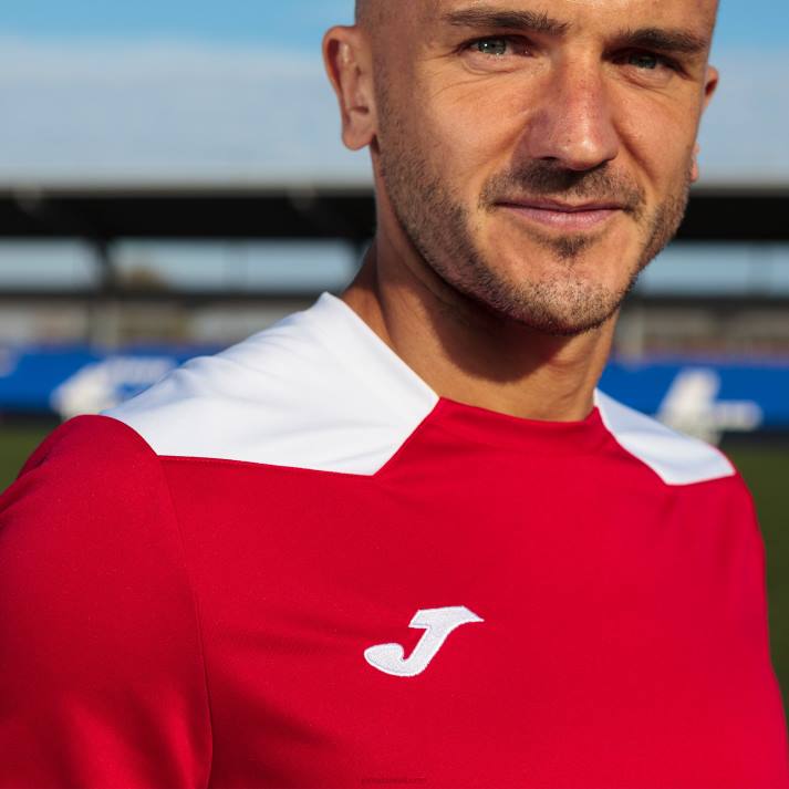 Joma 82P4R3261 احمر ابيض بطولة قميص قصير الأكمام سادسا رجال