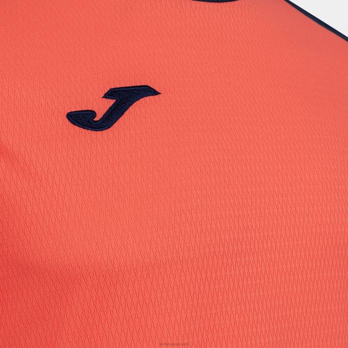 Joma 82P4R3289 الفلورسنت البرتقالي والأزرق الداكن قميص البطولة البيئية قصيرة الأكمام رجال