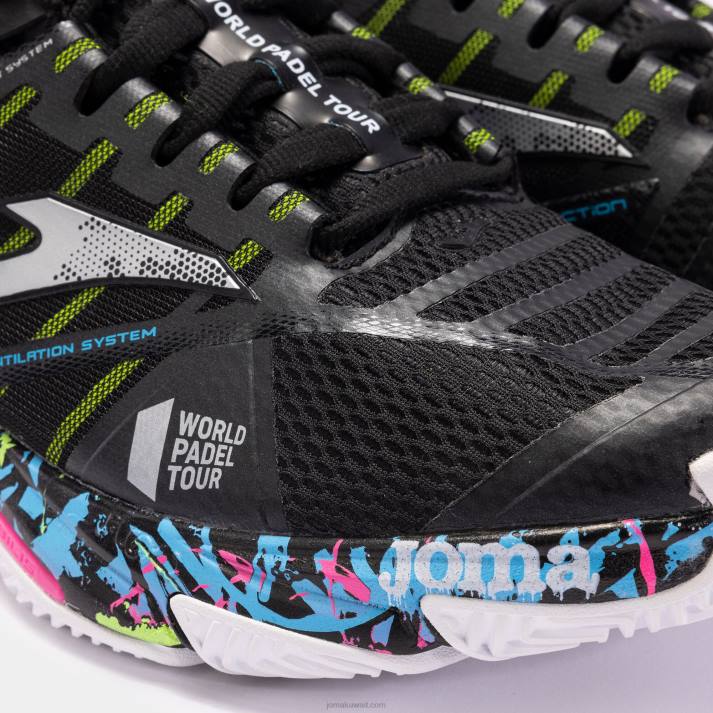 Joma 82P4R32 أسود أحذية t.open 23 world padel tour-wpt clay