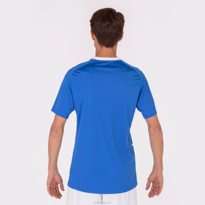 Joma 82P4R3305 أزرق ملكي أبيض قميص بأكمام قصيرة النمر الثالث رجال