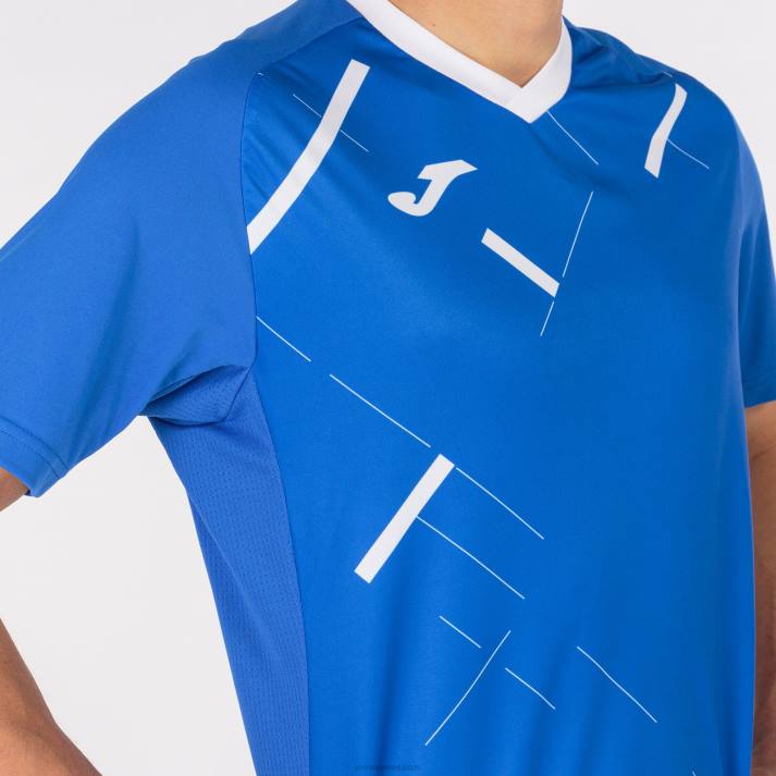 Joma 82P4R3305 أزرق ملكي أبيض قميص بأكمام قصيرة النمر الثالث رجال