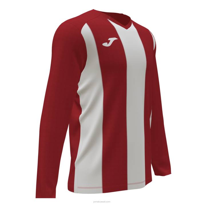 Joma 82P4R3314 احمر ابيض قميص طويل الأكمام بيزا الثاني رجال