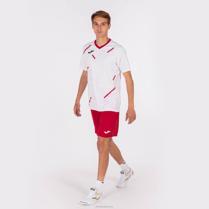 Joma 82P4R3333 أبيض أحمر قميص بأكمام قصيرة النمر الثالث رجال
