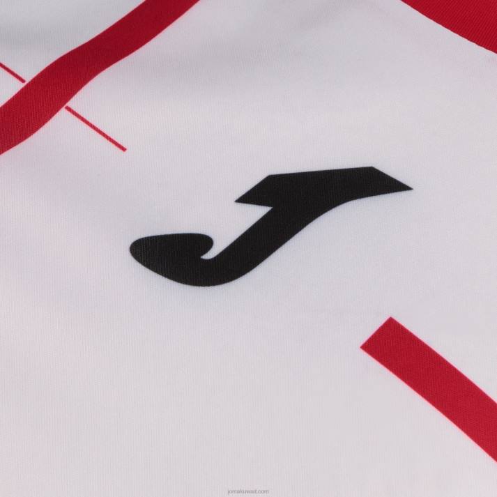 Joma 82P4R3333 أبيض أحمر قميص بأكمام قصيرة النمر الثالث رجال