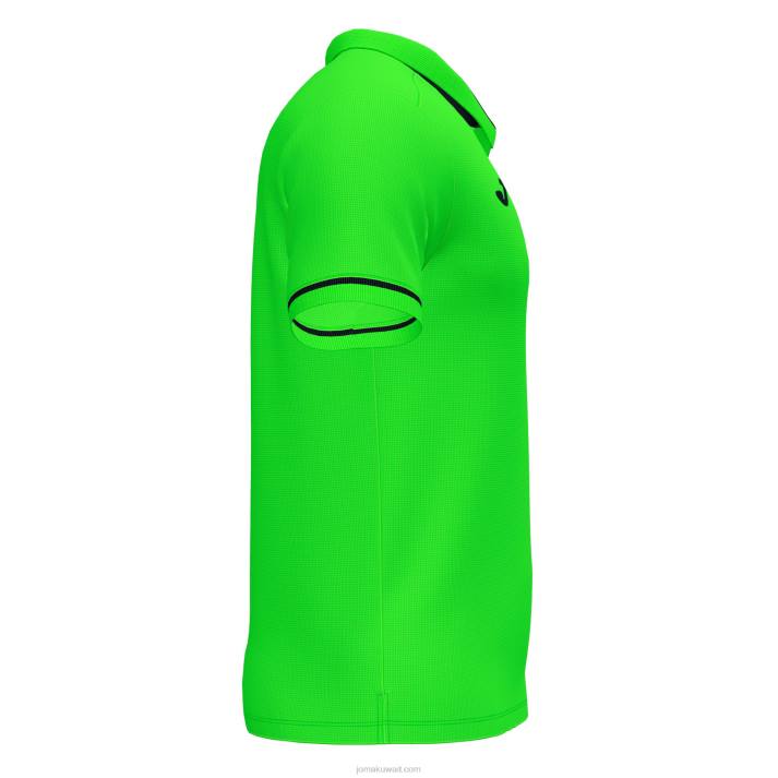 Joma 82P4R3340 نيون أخضر أسود بطولة قميص بولو قصير الاكمام vi رجال