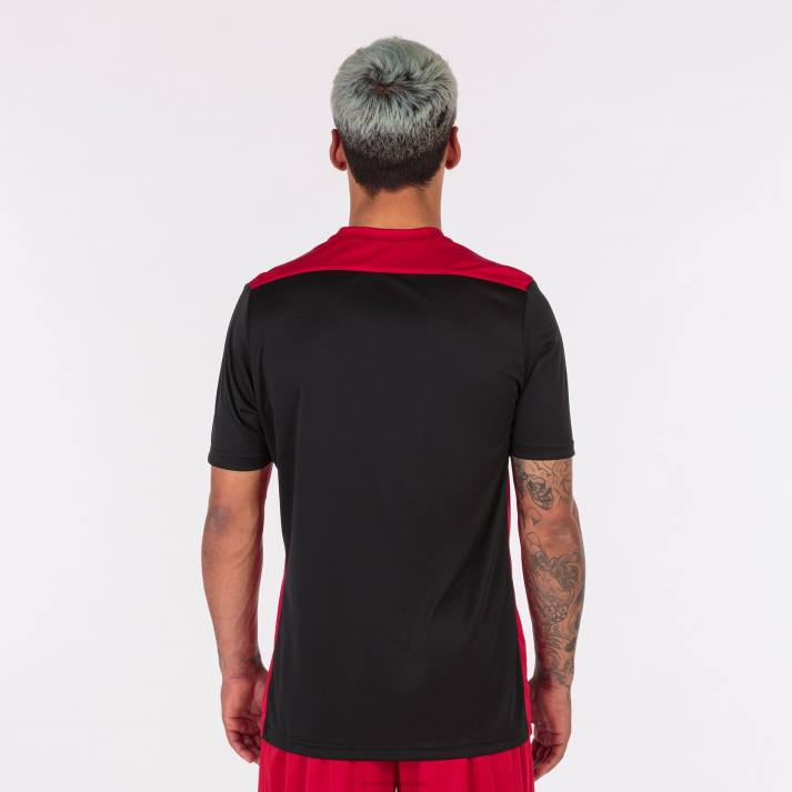 Joma 82P4R3352 أسود أحمر بطولة قميص قصير الأكمام سادسا رجال