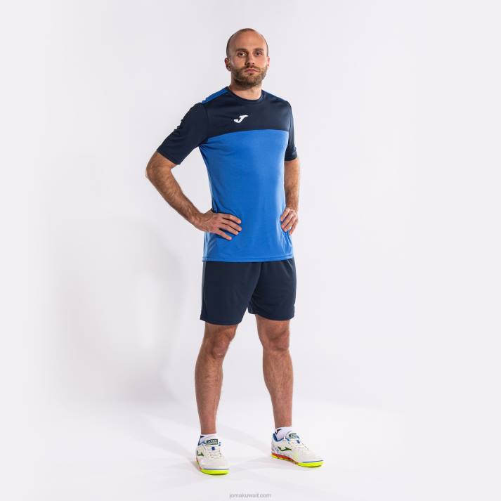 Joma 82P4R3372 الأزرق الملكي الأزرق الداكن الفائز قميص قصير الأكمام رجال