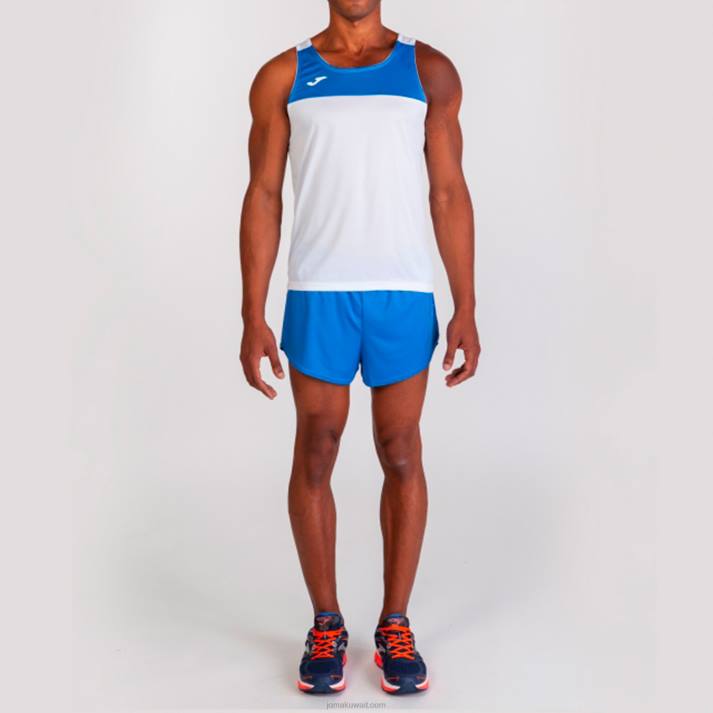 Joma 82P4R3380 أبيض أزرق ملكي سباق تي شيرت بلا أكمام رجال