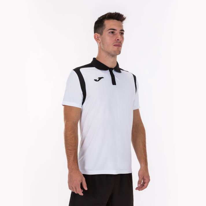 Joma 82P4R3384 أبيض أسود بطولة قميص بولو بأكمام قصيرة v رجال