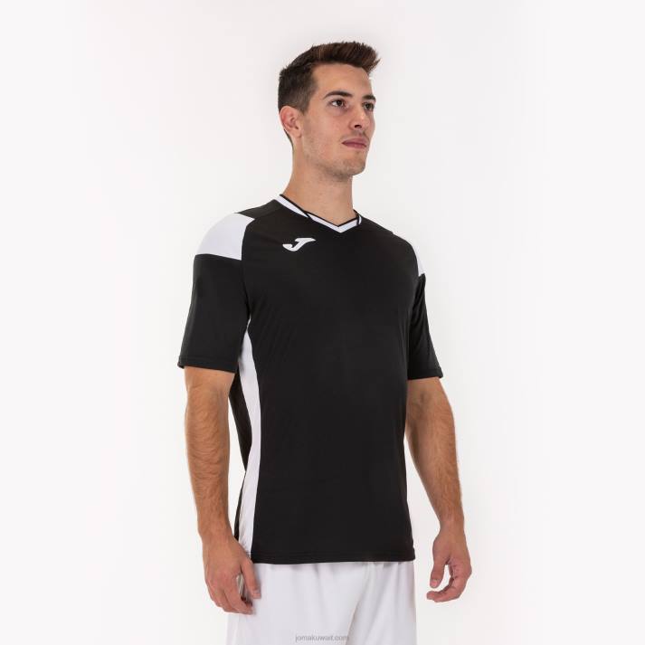 Joma 82P4R3387 أسود أبيض قميص قصير الأكمام طاقم ثالثا رجال