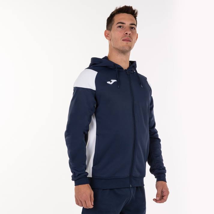 Joma 82P4R3388 الأزرق الداكن الأبيض طاقم سترة مقنعين ثالثا رجال