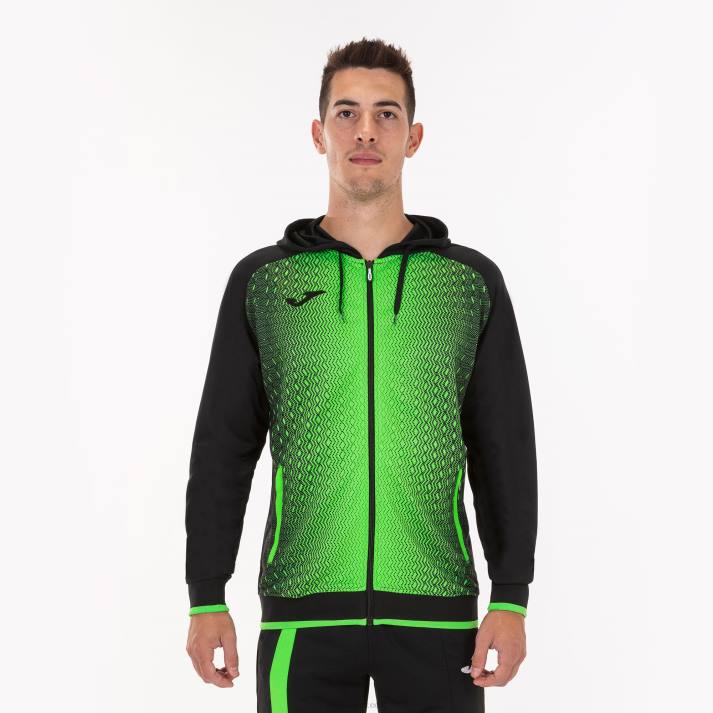 Joma 82P4R3392 أسود أخضر نيون سوبرنوفا سترة مقنعين رجال
