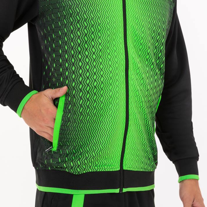 Joma 82P4R3392 أسود أخضر نيون سوبرنوفا سترة مقنعين رجال