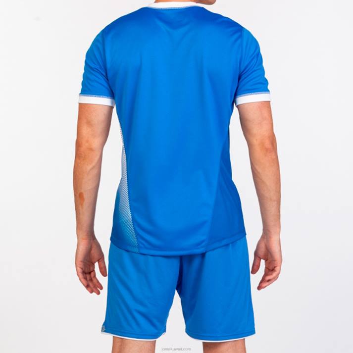 Joma 82P4R3396 أزرق ملكي أبيض قميص قصير الأكمام الحسبة الثاني رجال