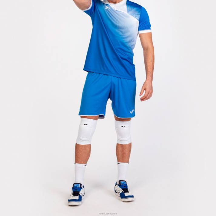 Joma 82P4R3396 أزرق ملكي أبيض قميص قصير الأكمام الحسبة الثاني رجال