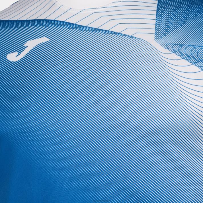Joma 82P4R3396 أزرق ملكي أبيض قميص قصير الأكمام الحسبة الثاني رجال