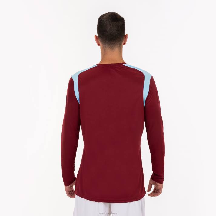 Joma 82P4R3397 بورجوندي السماء الزرقاء بطولة القميص بأكمام طويلة v رجال