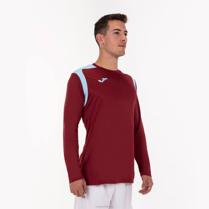 Joma 82P4R3397 بورجوندي السماء الزرقاء بطولة القميص بأكمام طويلة v رجال