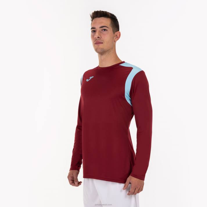 Joma 82P4R3397 بورجوندي السماء الزرقاء بطولة القميص بأكمام طويلة v رجال