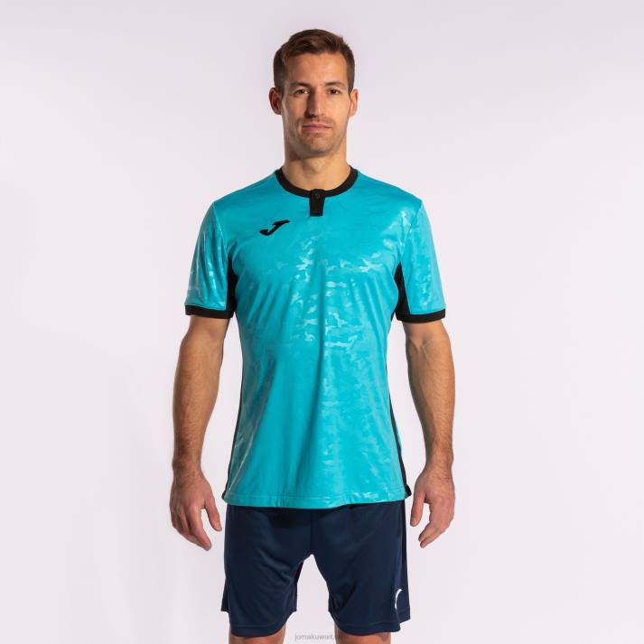 Joma 82P4R3402 الفلورسنت الفيروز الأزرق الداكن قميص قصير الأكمام toletum الثاني رجال