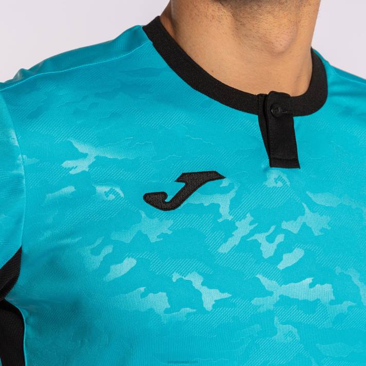 Joma 82P4R3402 الفلورسنت الفيروز الأزرق الداكن قميص قصير الأكمام toletum الثاني رجال