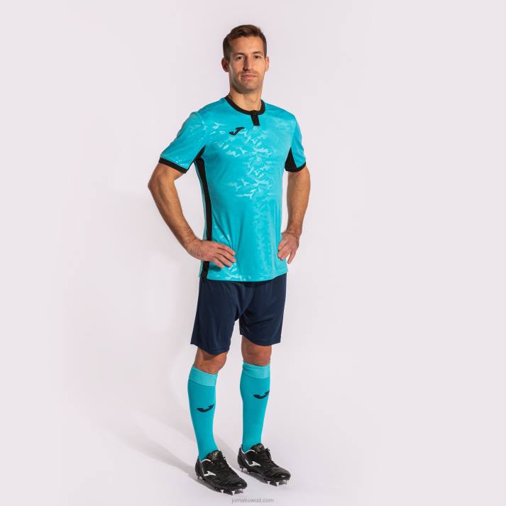 Joma 82P4R3402 الفلورسنت الفيروز الأزرق الداكن قميص قصير الأكمام toletum الثاني رجال