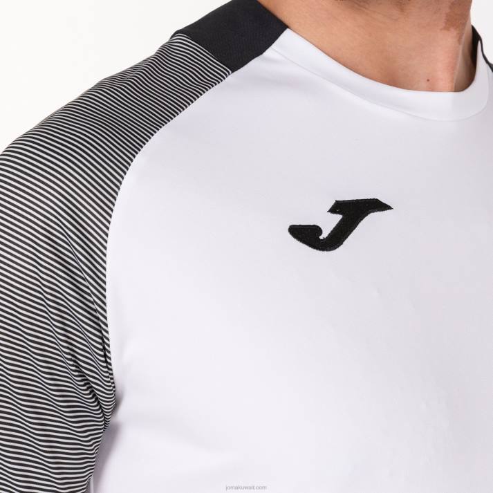 Joma 82P4R3405 أبيض أسود قميص قصير الأكمام أساسي الثاني رجال