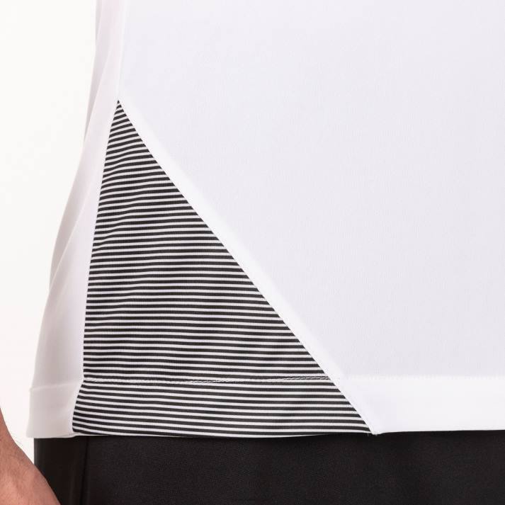 Joma 82P4R3405 أبيض أسود قميص قصير الأكمام أساسي الثاني رجال