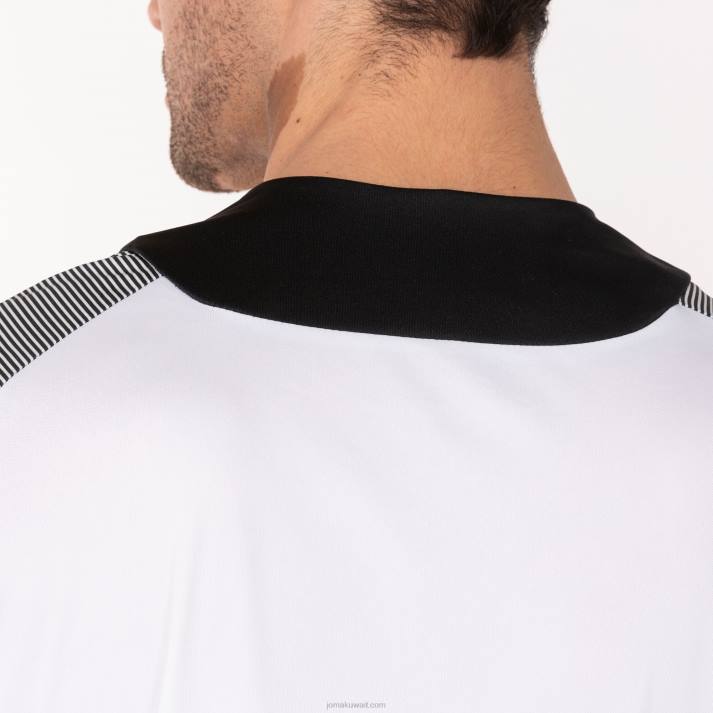Joma 82P4R3405 أبيض أسود قميص قصير الأكمام أساسي الثاني رجال