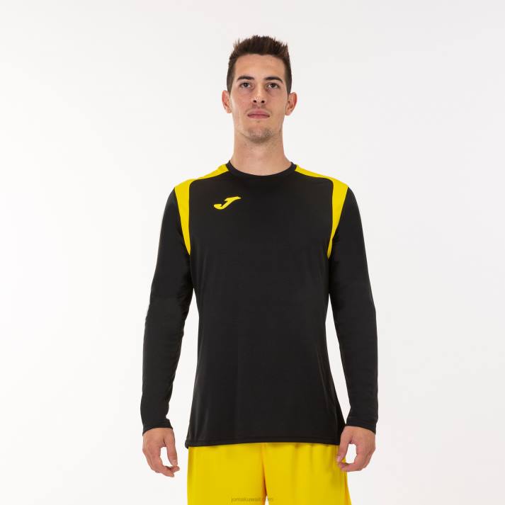 Joma 82P4R3406 أصفر مسود بطولة القميص بأكمام طويلة v رجال