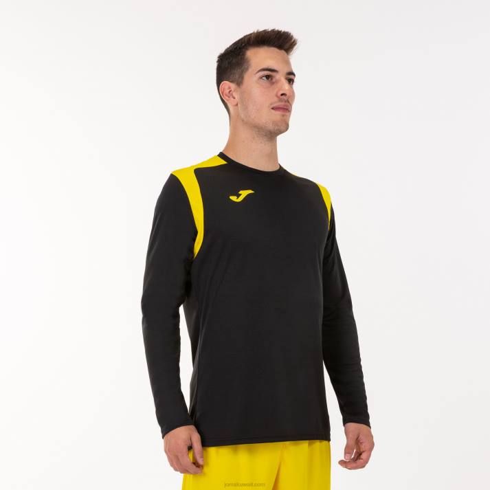 Joma 82P4R3406 أصفر مسود بطولة القميص بأكمام طويلة v رجال