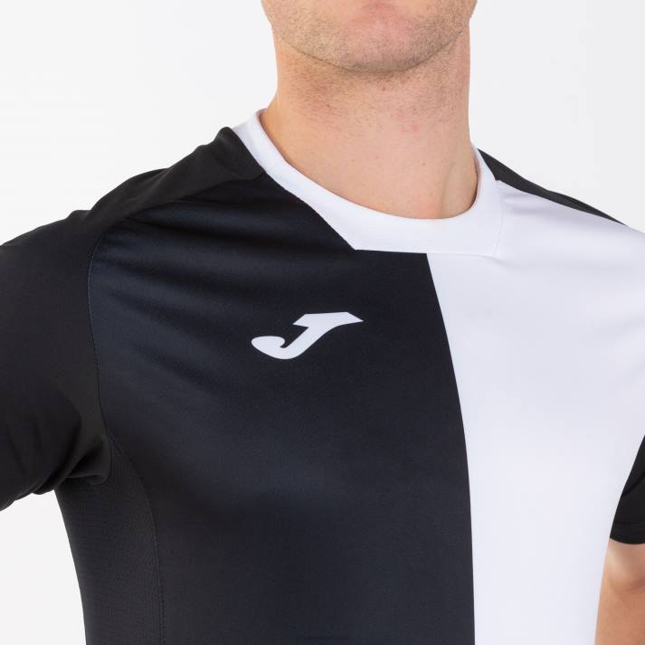 Joma 82P4R3411 أسود أبيض قميص مدينة كم قصير رجال