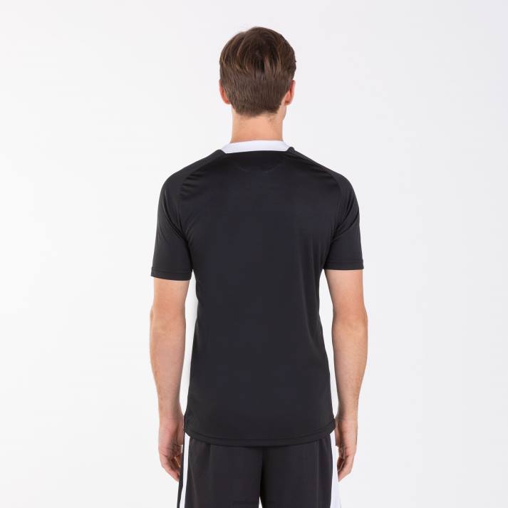 Joma 82P4R3411 أسود أبيض قميص مدينة كم قصير رجال