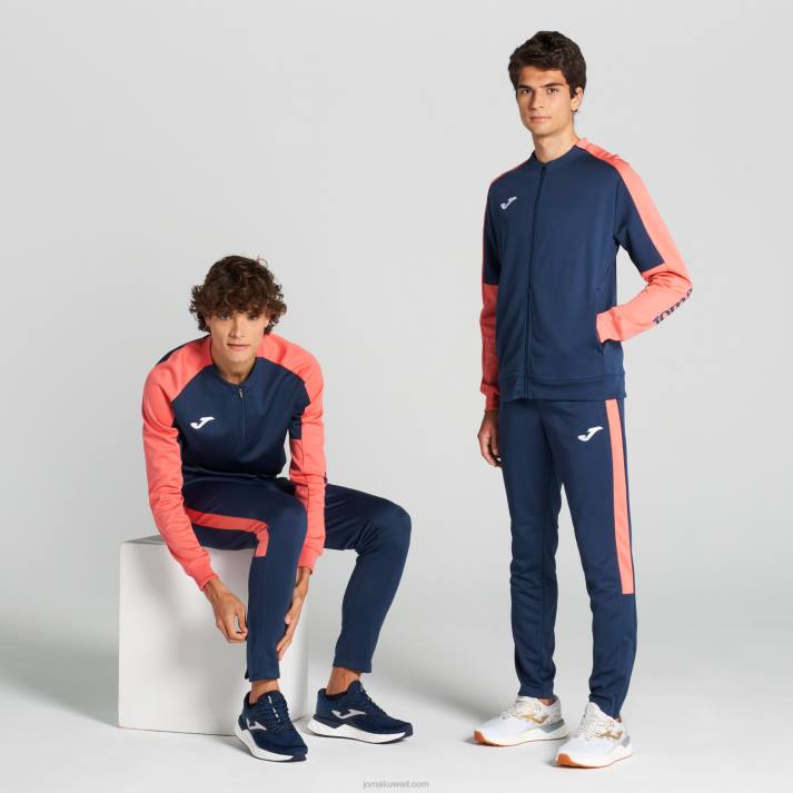 Joma 82P4R3438 الأزرق الداكن البرتقالي الفلوريسنت بطولة طويلة السراويل البيئية رجال