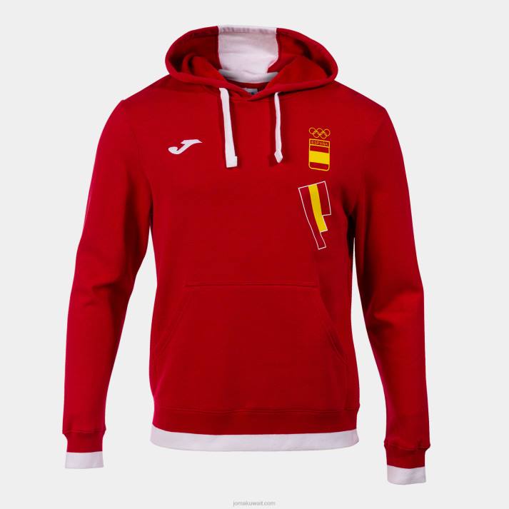 Joma 82P4R3464 احمر ابيض مقنع سترة الترفيه اللجنة الأولمبية الإسبانية