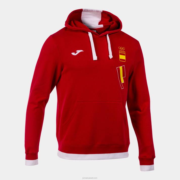 Joma 82P4R3464 احمر ابيض مقنع سترة الترفيه اللجنة الأولمبية الإسبانية