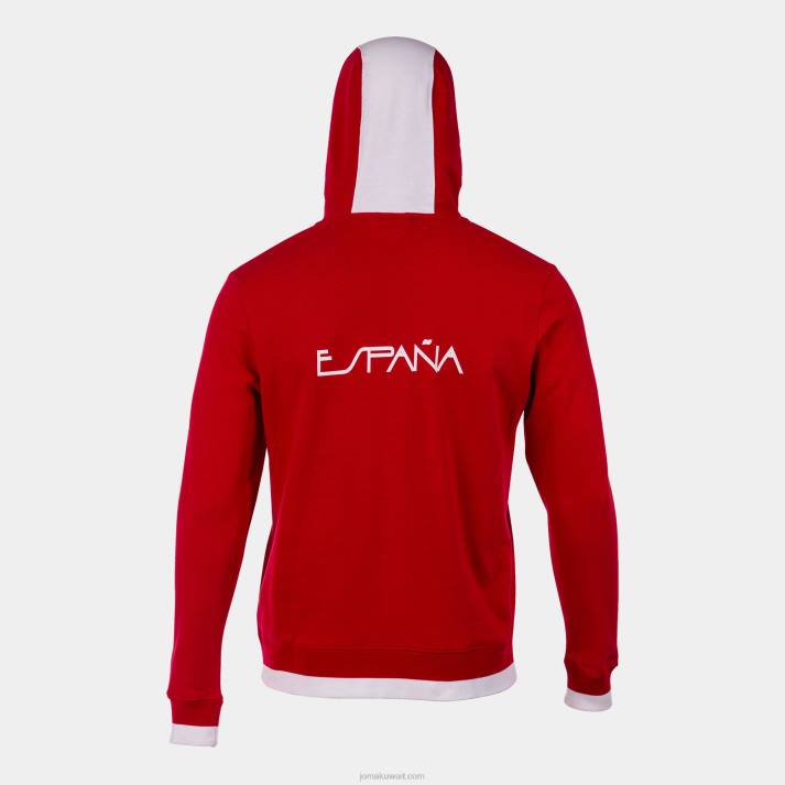 Joma 82P4R3464 احمر ابيض مقنع سترة الترفيه اللجنة الأولمبية الإسبانية