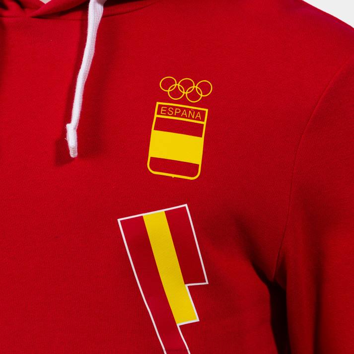 Joma 82P4R3464 احمر ابيض مقنع سترة الترفيه اللجنة الأولمبية الإسبانية