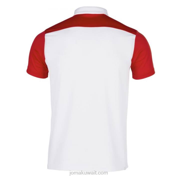 Joma 82P4R3480 أبيض أحمر قميص بولو بأكمام قصيرة هواية II رجال