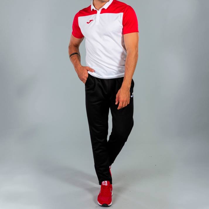 Joma 82P4R3480 أبيض أحمر قميص بولو بأكمام قصيرة هواية II رجال