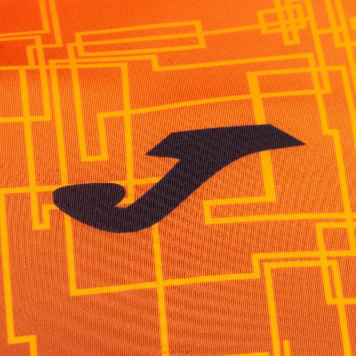 Joma 82P4R3486 برتقالة سوداء قميص قصير الأكمام النخبة الثامن رجال