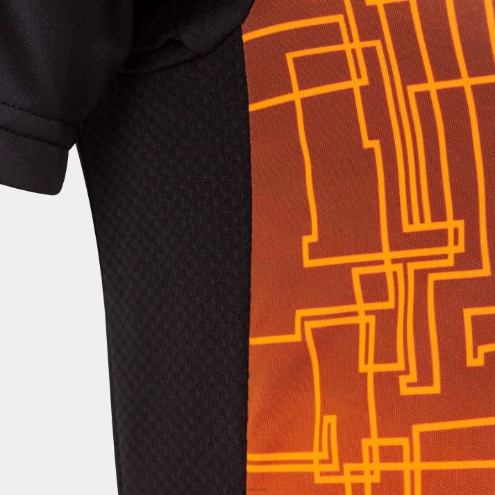 Joma 82P4R3486 برتقالة سوداء قميص قصير الأكمام النخبة الثامن رجال