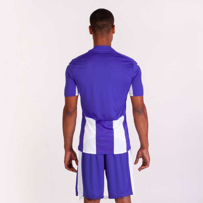 Joma 82P4R3488 أبيض أرجواني قميص بيزا كم قصير رجال