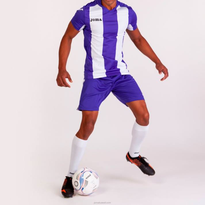 Joma 82P4R3488 أبيض أرجواني قميص بيزا كم قصير رجال