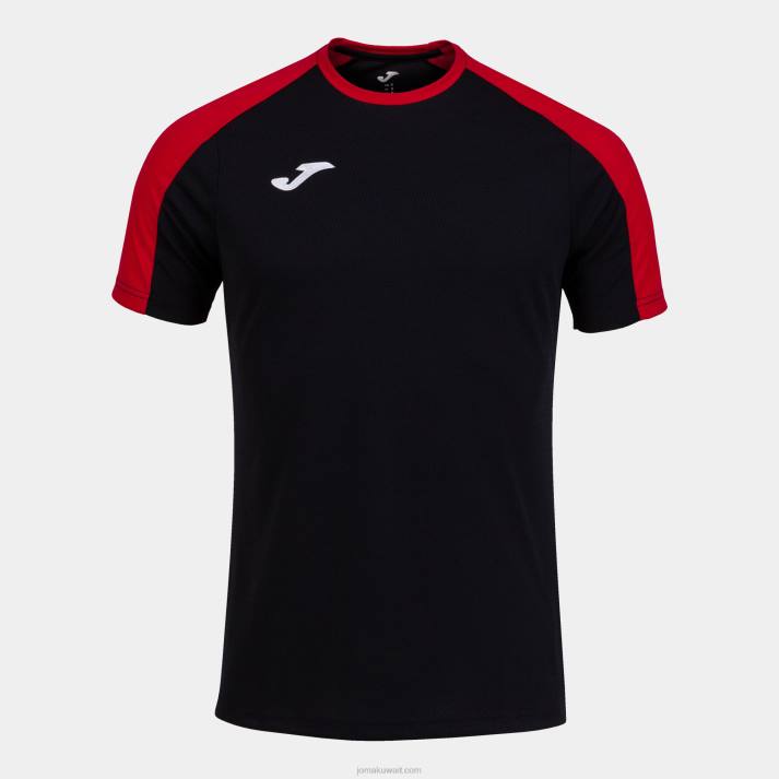 Joma 82P4R348 أسود أحمر قميص البطولة البيئية قصيرة الأكمام رجال