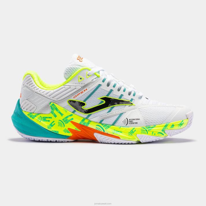 Joma 82P4R3494 الجير الأبيض أحذية t.open 23 اتحاد البادل الدولي الطين