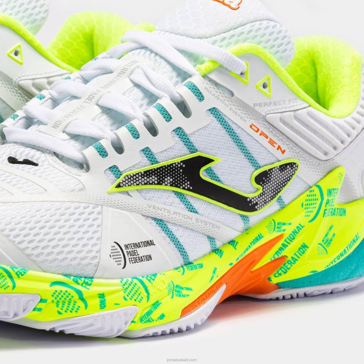 Joma 82P4R3494 الجير الأبيض أحذية t.open 23 اتحاد البادل الدولي الطين